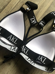 Sexy Letter Print Bra Cup Bikini