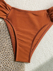 S - XL Metal Shell Halter Female Swimsuit