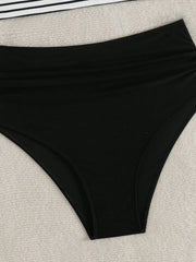 Vintage Black Striped Bikini