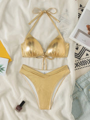 Shiny Gold Bikini Set
