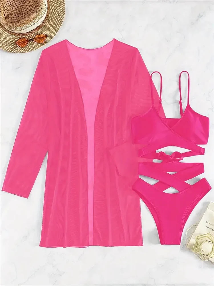 Black 3 Pieces Bikini Set