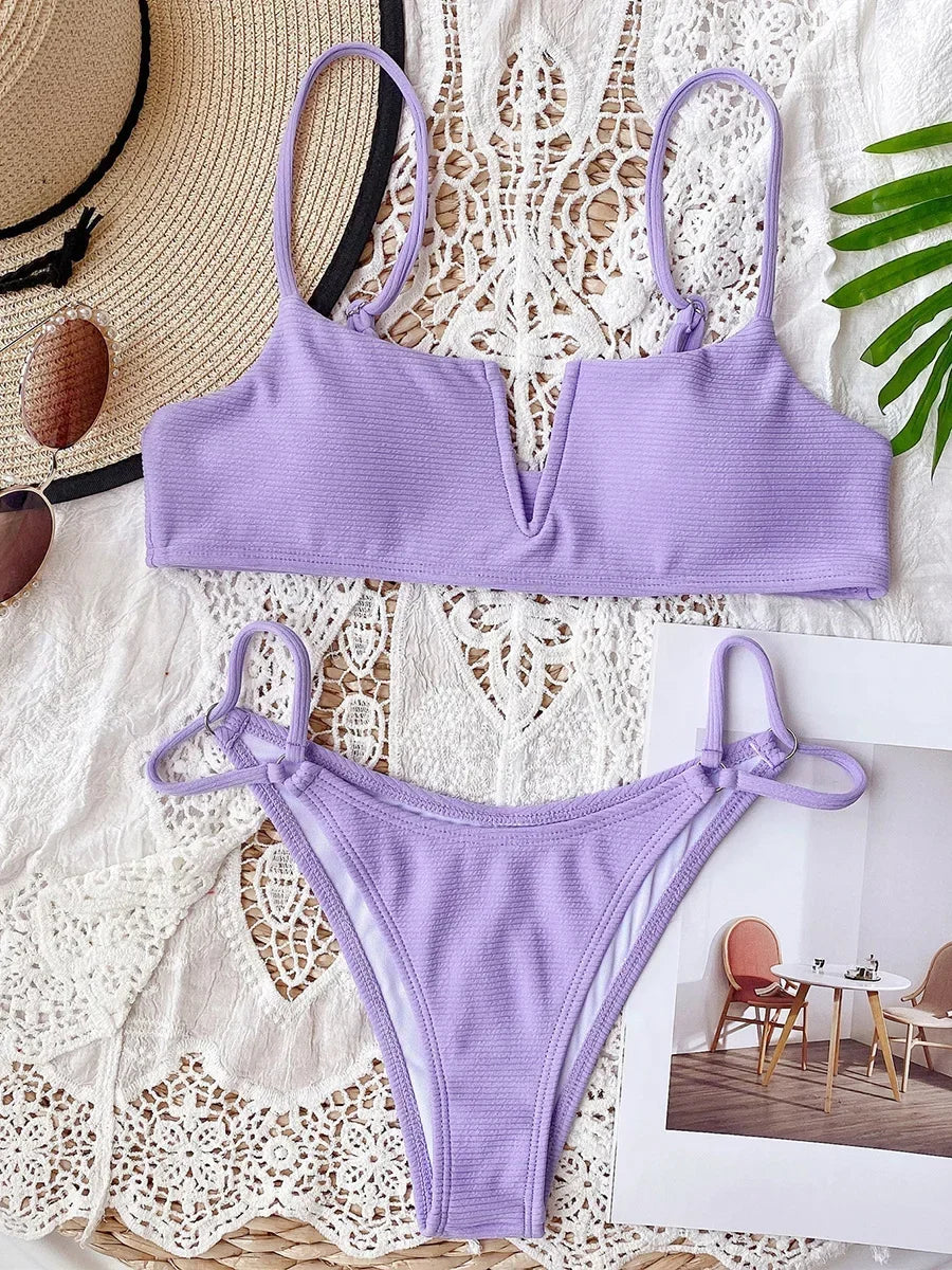V-Bar Underwired Polka Dot Bikini