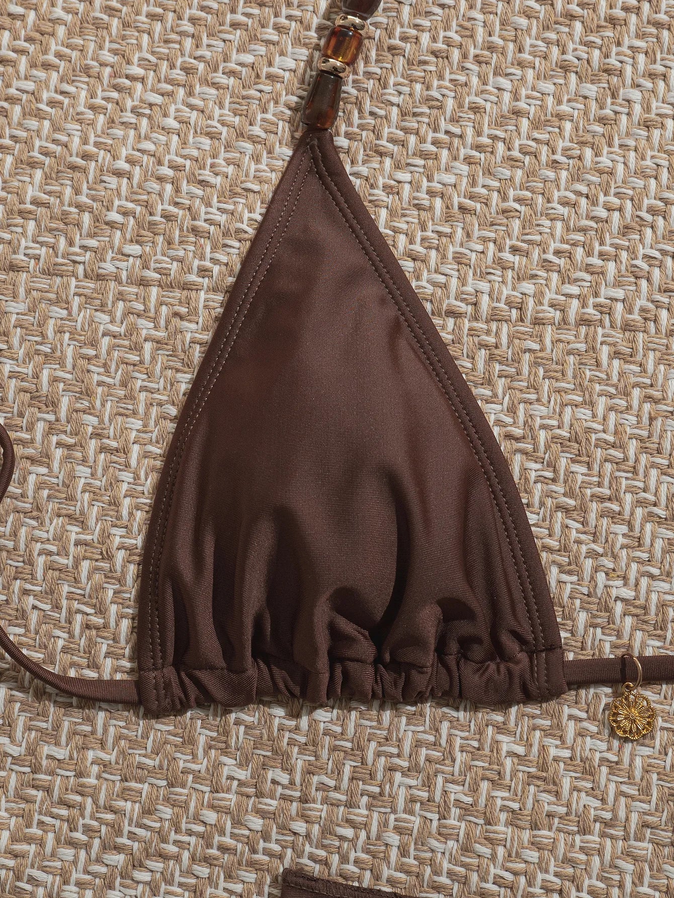 Sexy Coffee Cover Up 3 Piece Bikini Set