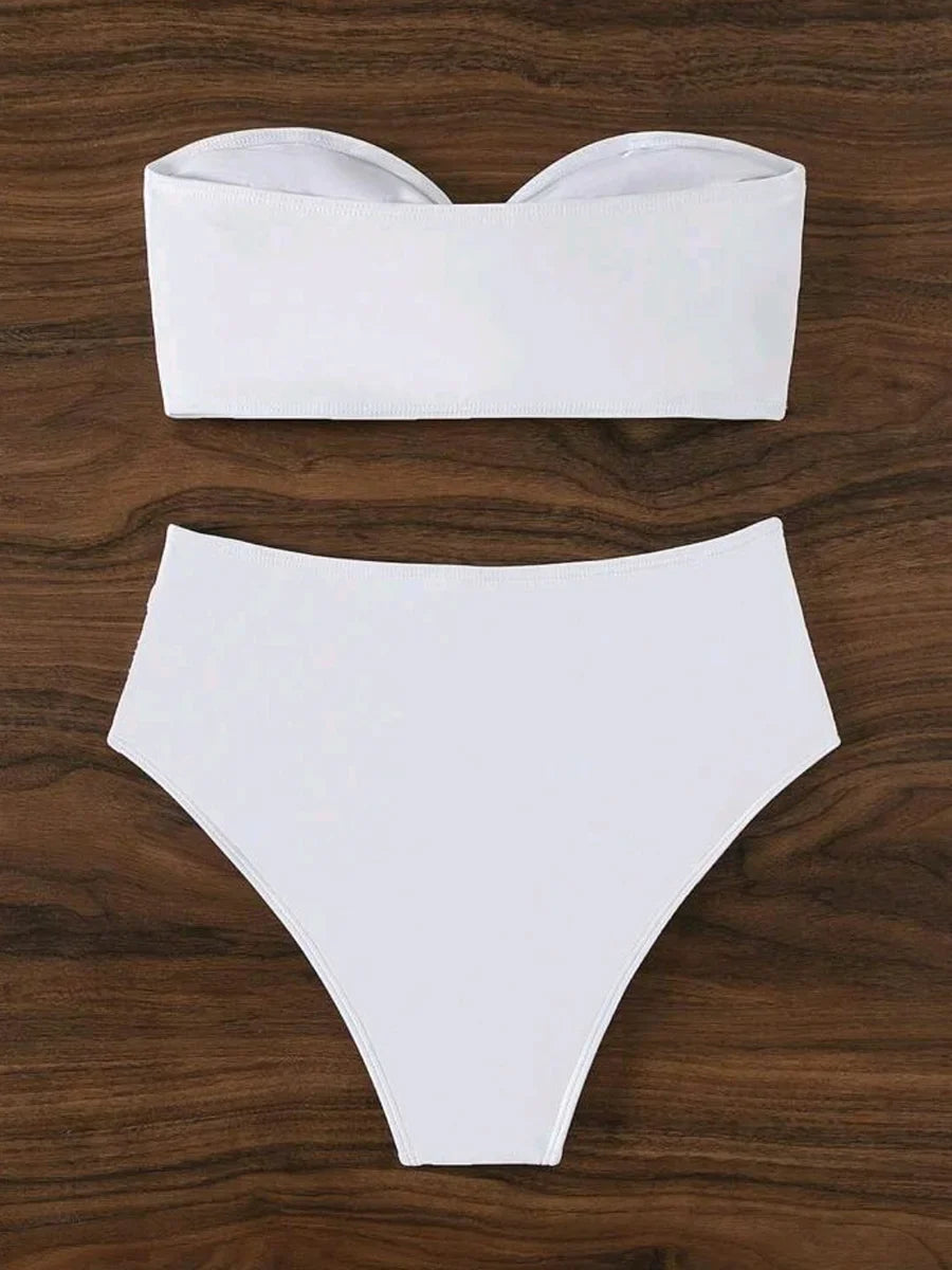 XS - XL 3D Flower Bandeau Bikini