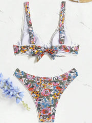 Floral Print Underwired V-Bar Bikini