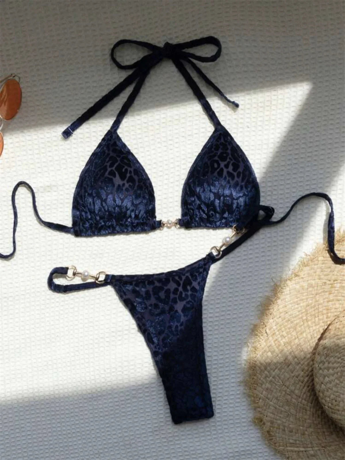 Sexy Green Leopard Print Bikini Set