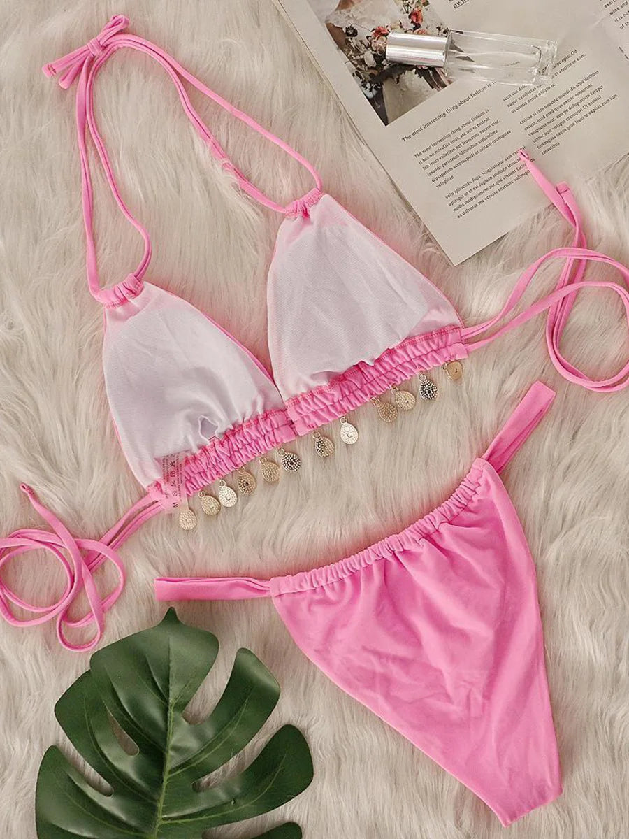Halter Luxury Rhinestone Diamond Bikini
