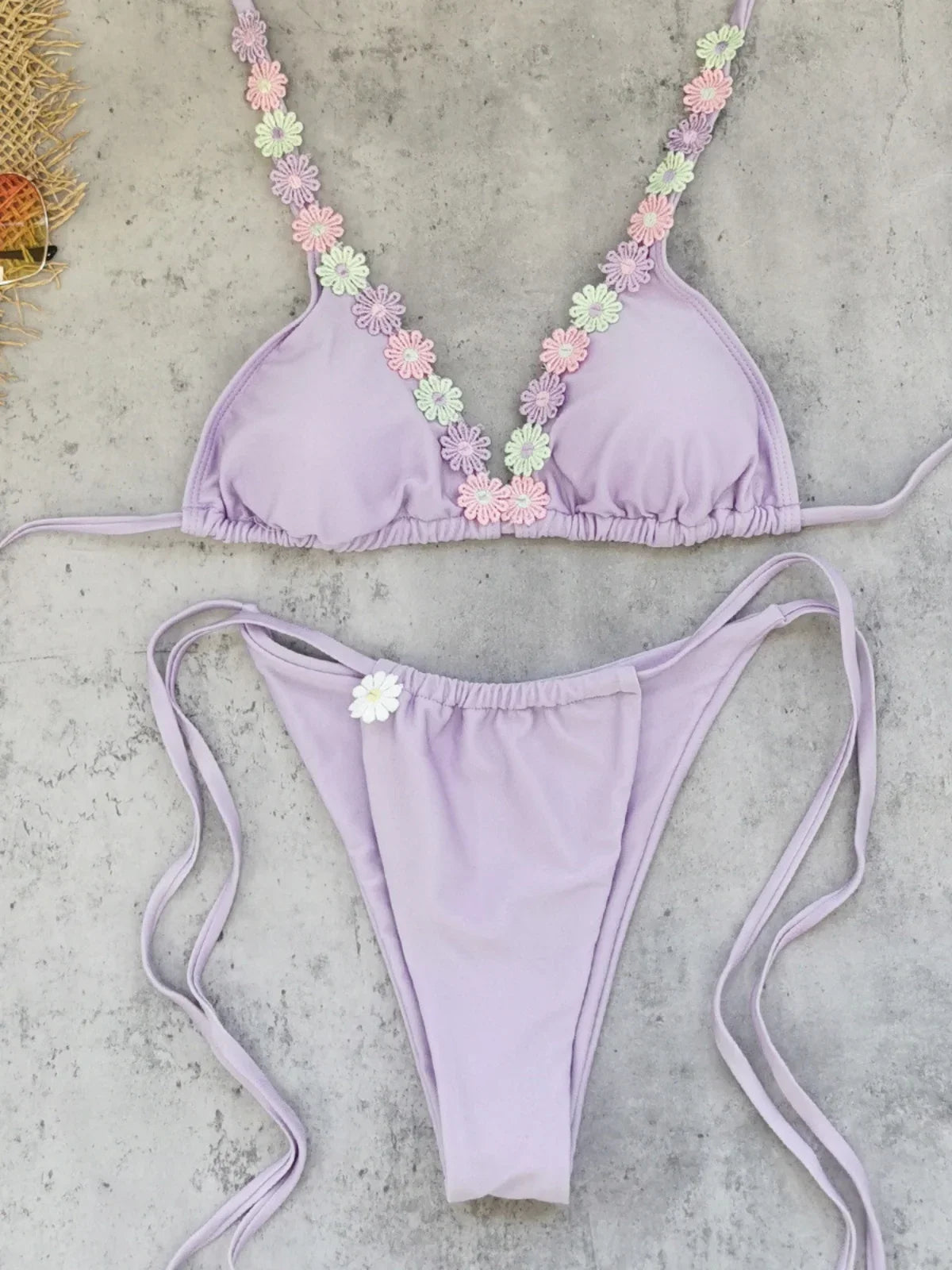 Sexy 3D Flower Bikini Set