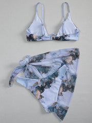 Marble Print V-Bar Underwired Bikini