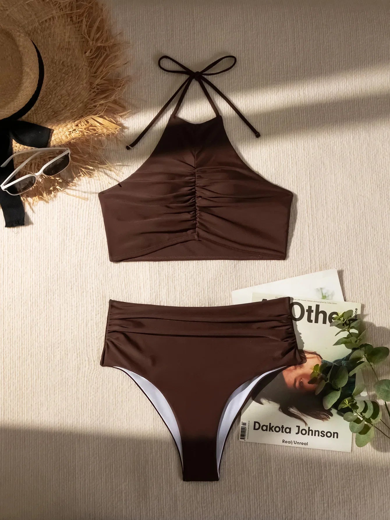 Sexy Halter Pleate Bikini Set