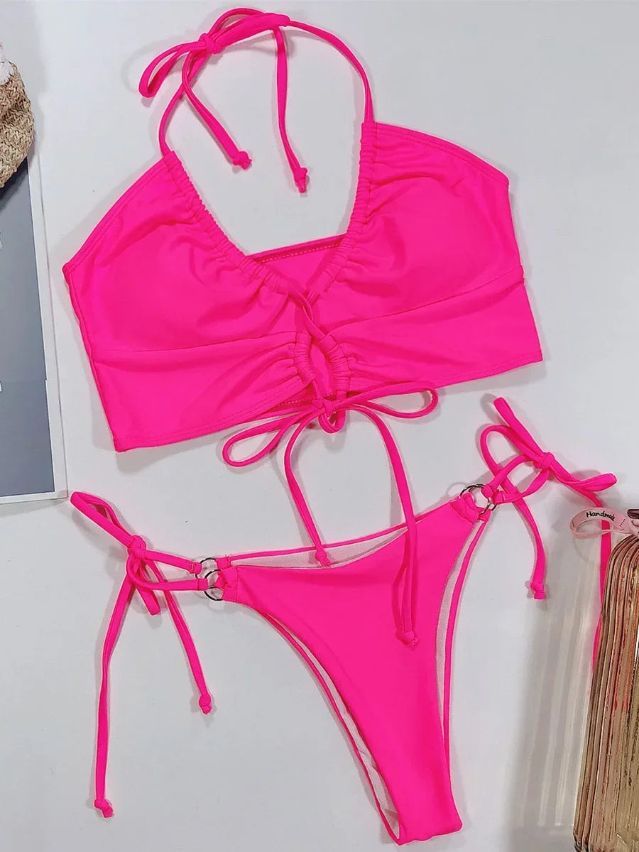Sexy High Cut Leopard Bikini