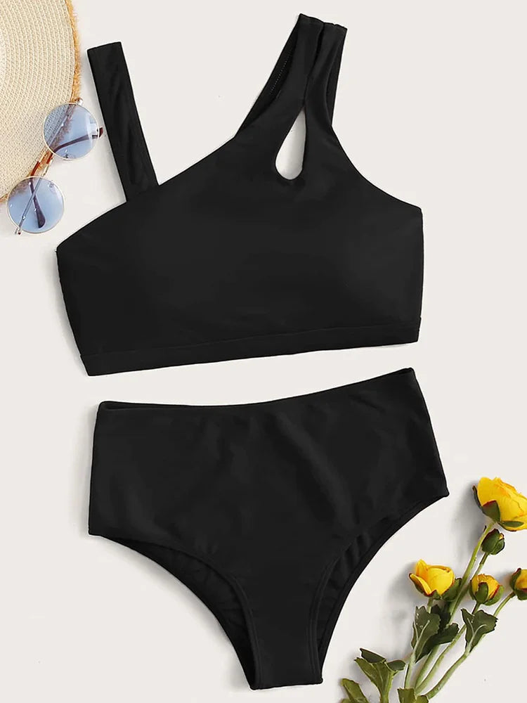 Sexy Asymmetric High Waist Bikini
