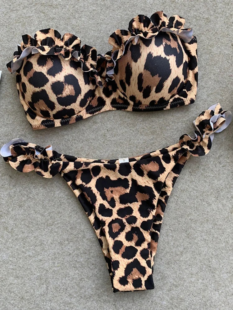 Ruffled Bra Cup Bikini