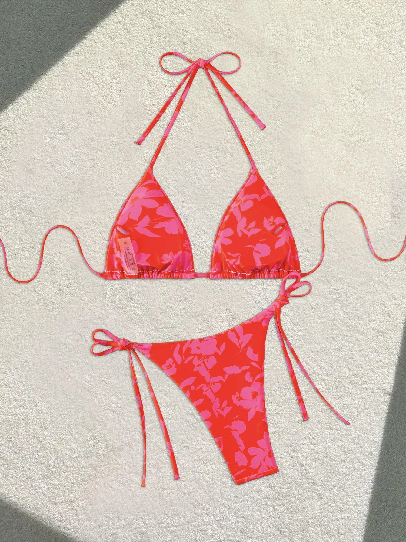 Sexy Red Floral Print Bikini