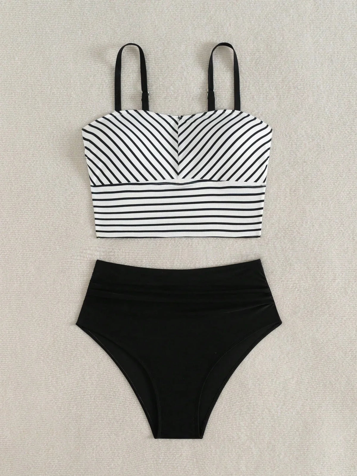 Vintage Black Striped Bikini