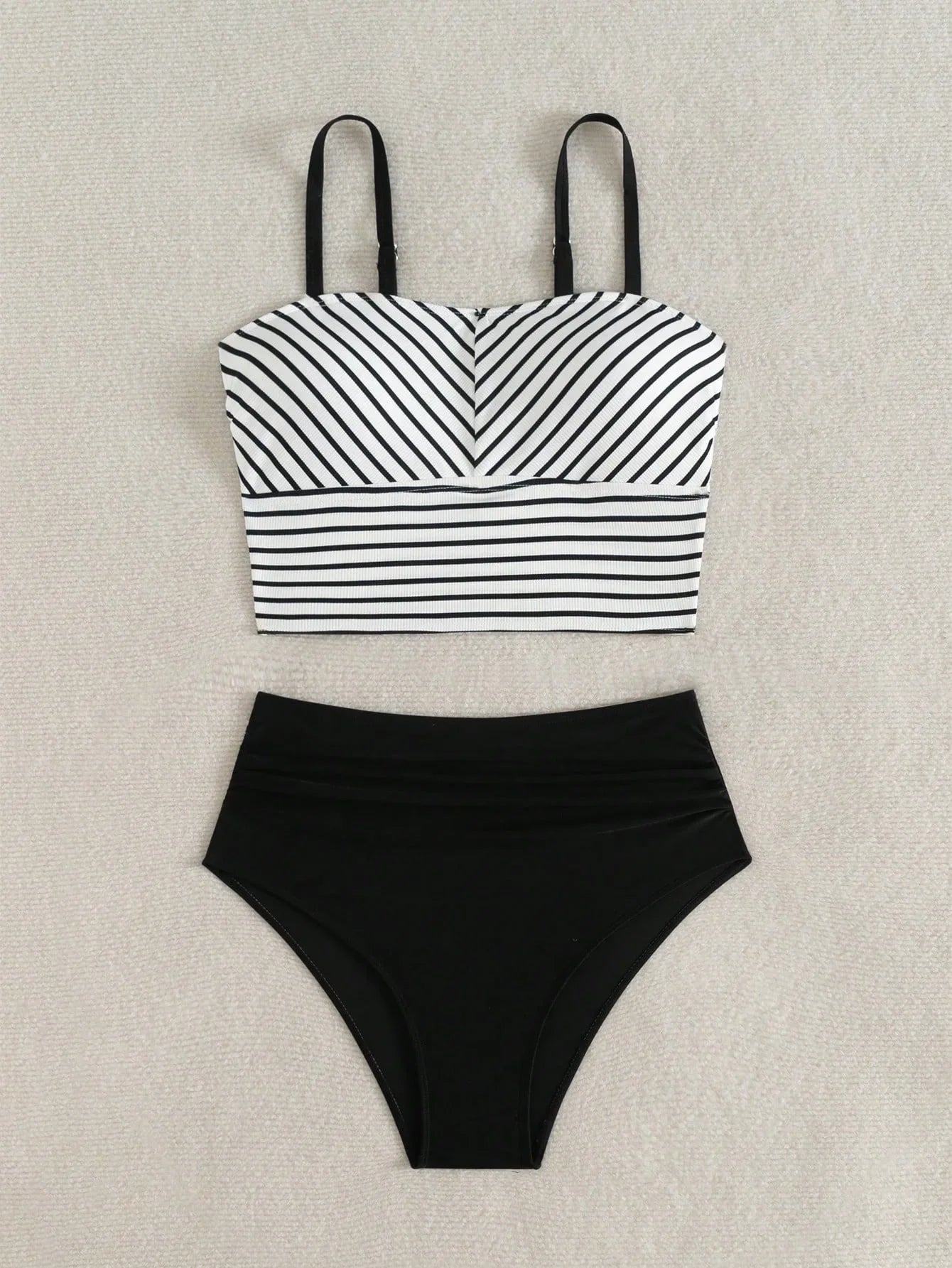 Vintage Black Striped Bikini