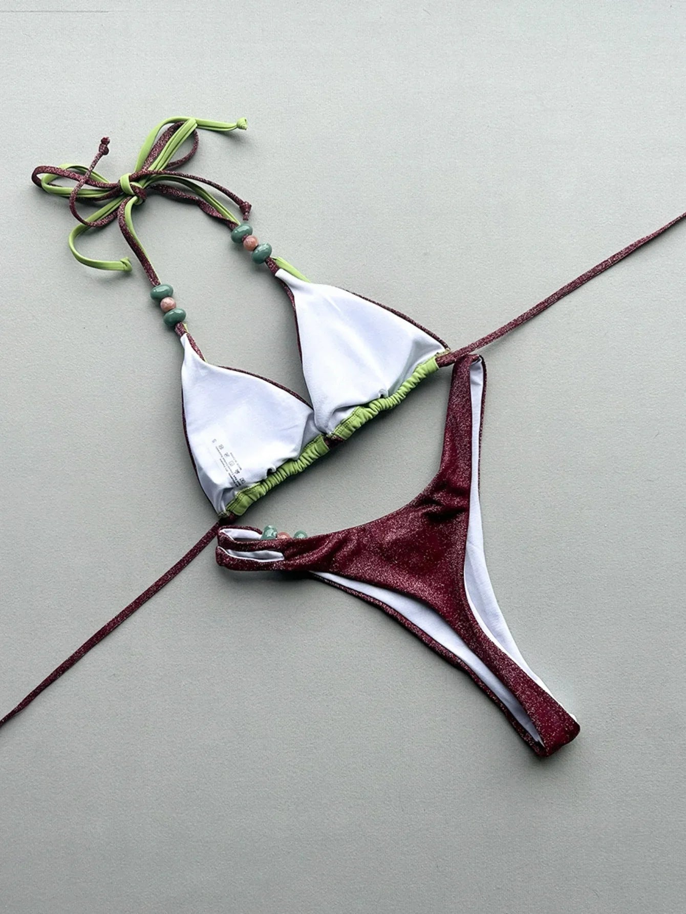 Summer Green Patchwork Bikini Set