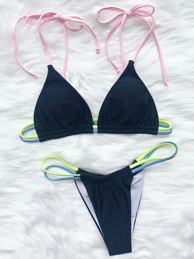 Sexy Mini Micro Thong Neon Bikini