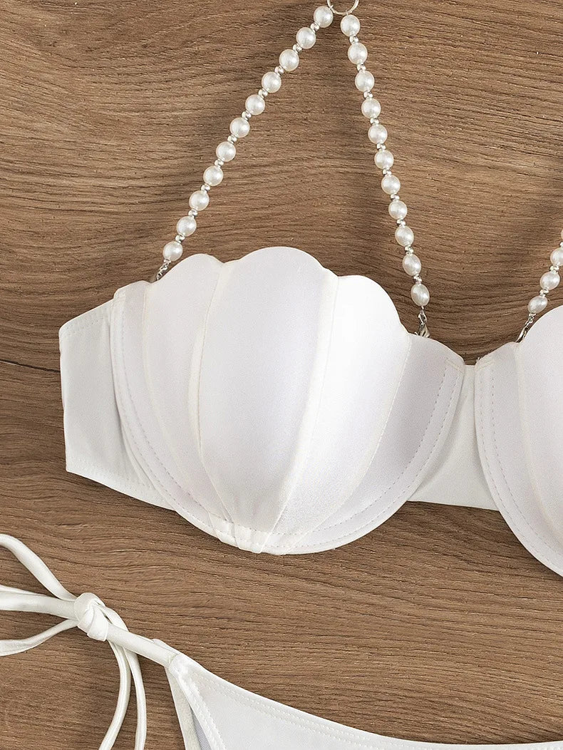 Sexy Pearls Strap Bikini Set