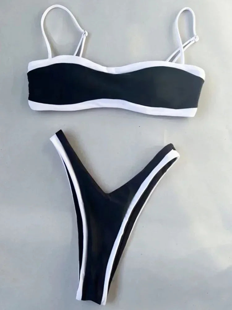 Splicing High Cut Beadeau Bikini