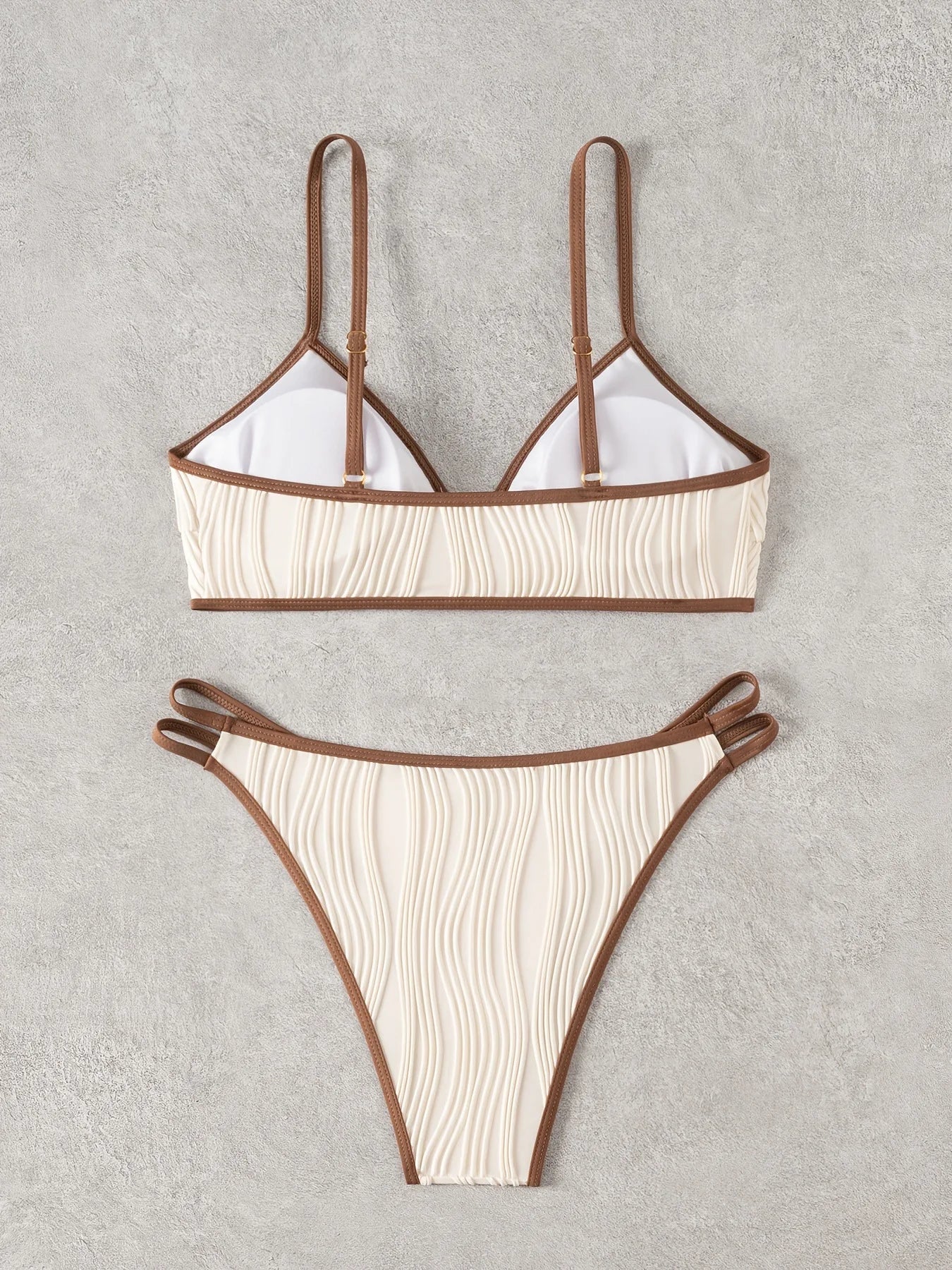 Sexy Beige Patchwork Bikini Set