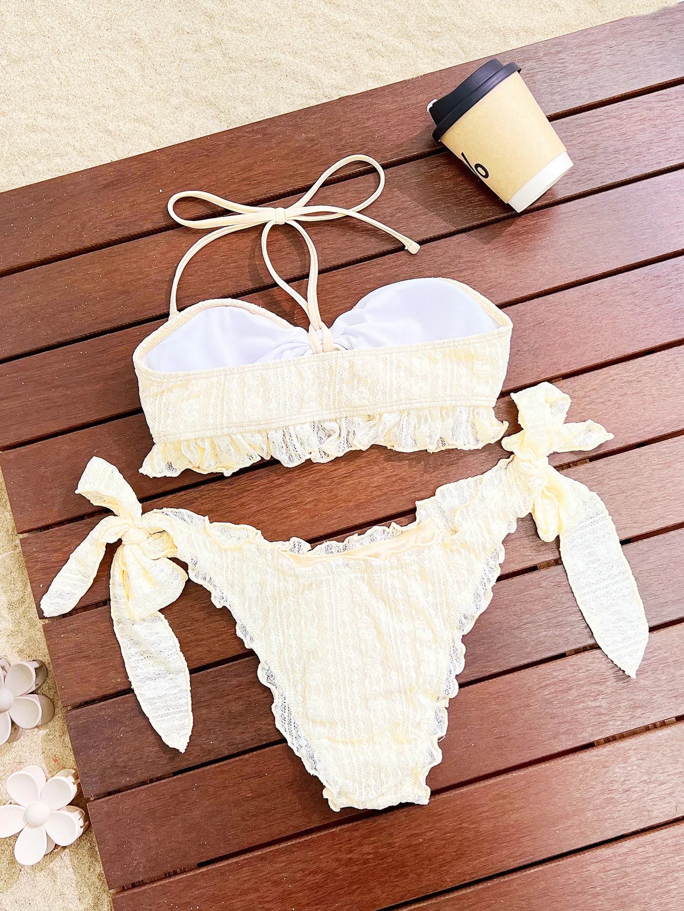 Sexy Tie Side Thong Bikini Set