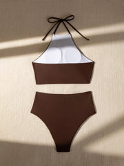 Sexy Halter Pleate Bikini Set