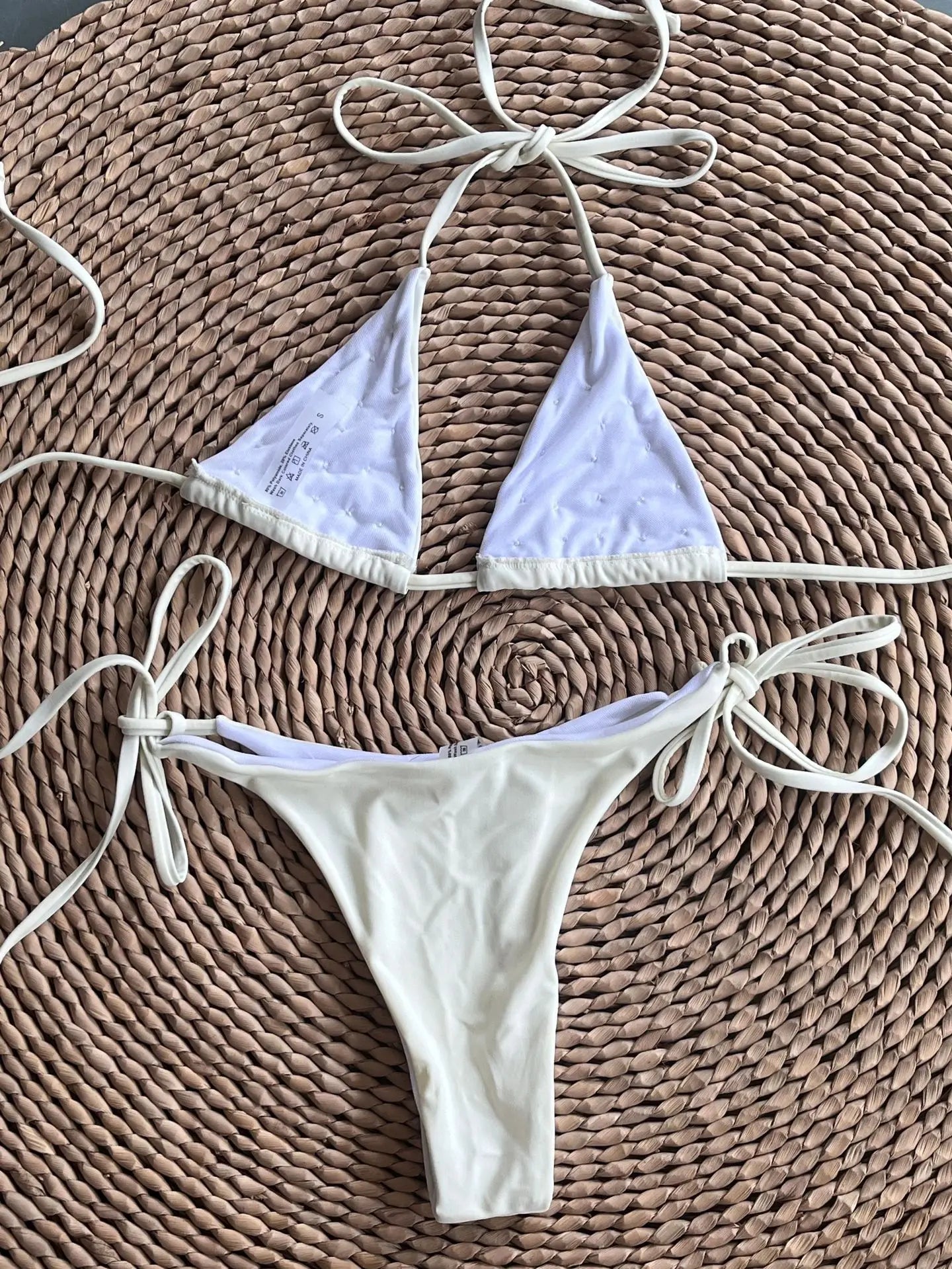 Sexy White Brozing Diamond Micro Bikini