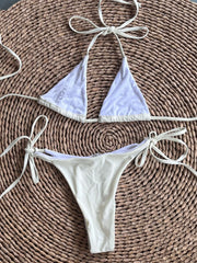 Sexy White Brozing Diamond Micro Bikini