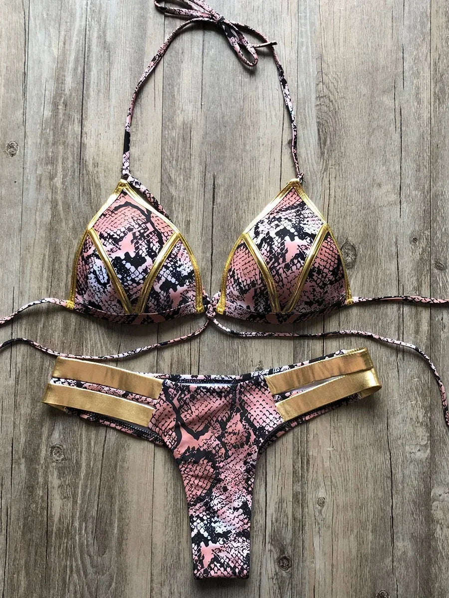 Sexy Halter Push Up Brazilian Bikini