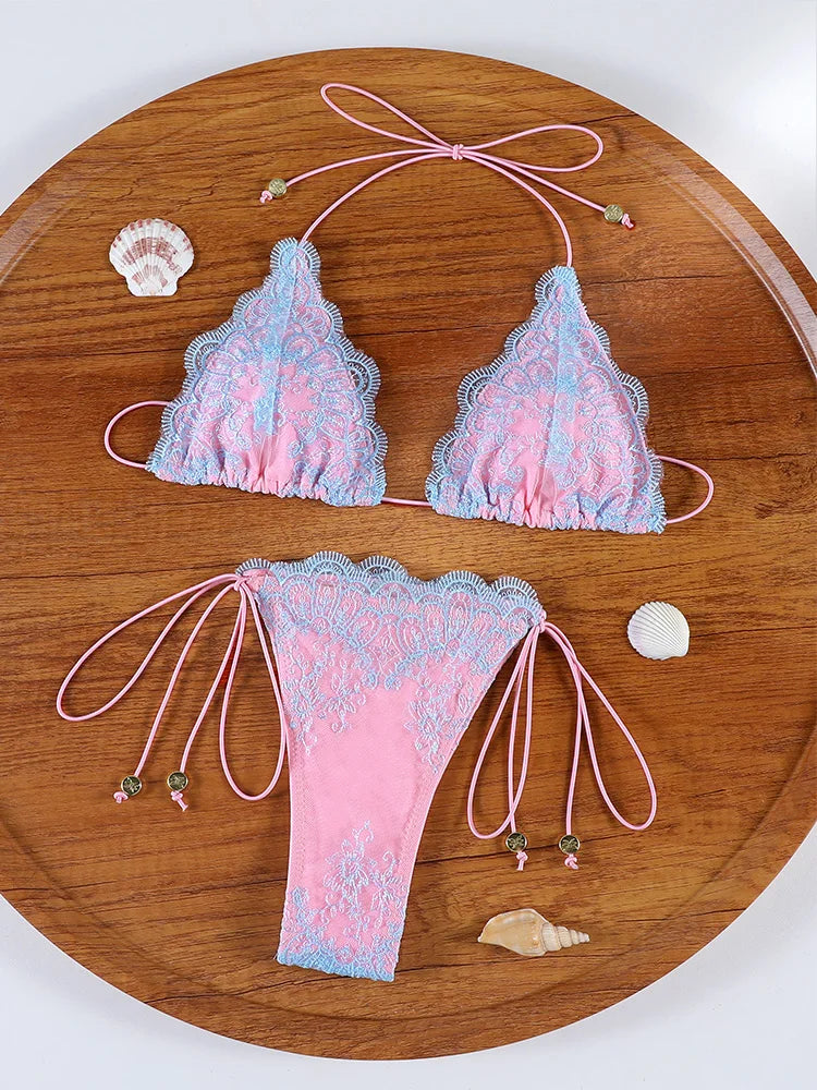 Sexy Hollow Lace Bikini