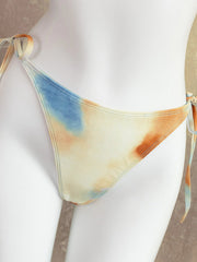 Sexy Beige Tie Dye Gradient Bikini Set