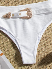 Sexy Rhinestone Belt High Waist Bikini