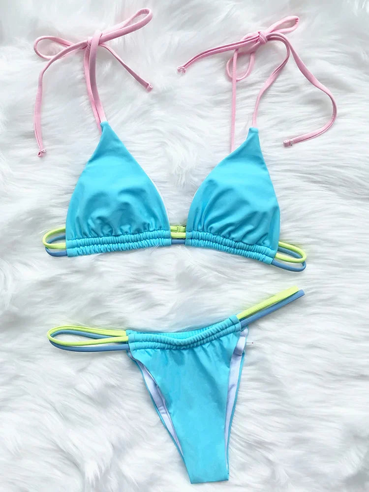 Sexy Mini Micro Thong Neon Bikini