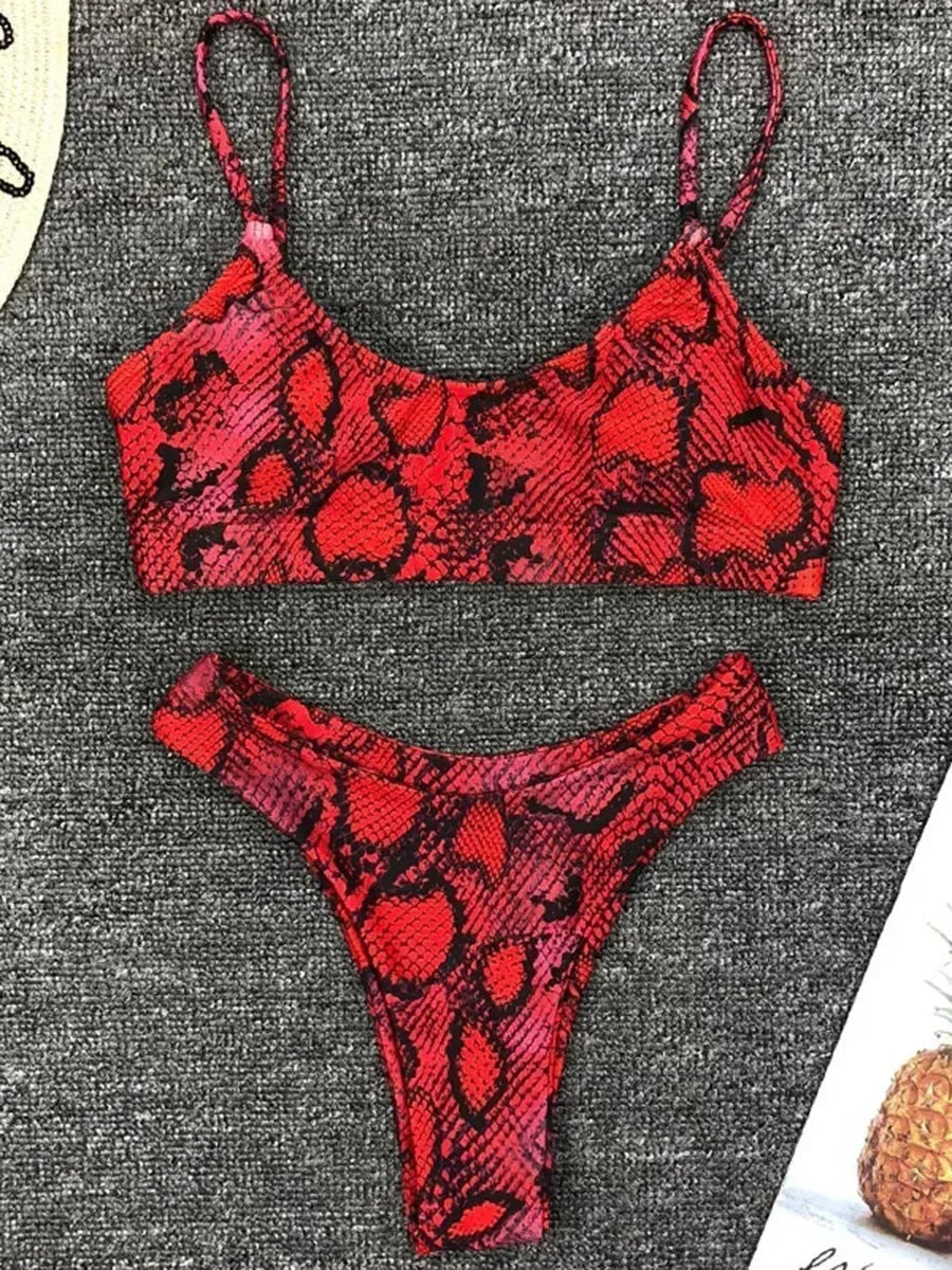 Snake Leopard Brazilian Bikini