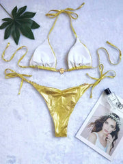 Snake Skin Rhinestone Diamond Bikini