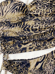 Leopard Tankini Bandeau High Cut Bikini