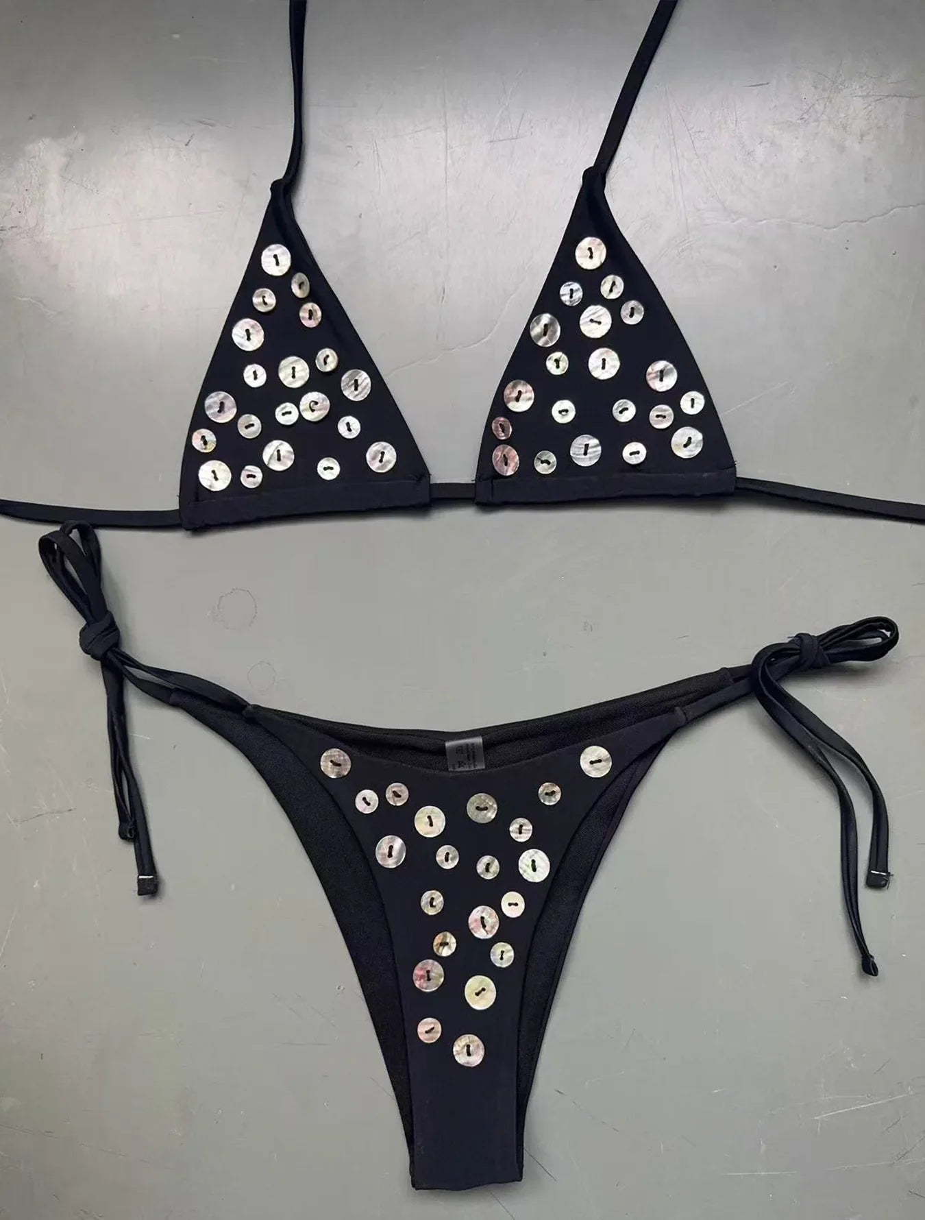 Sexy White Brozing Diamond Micro Bikini