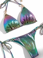 Shiny Halter Rhinestone Diamond Bikini