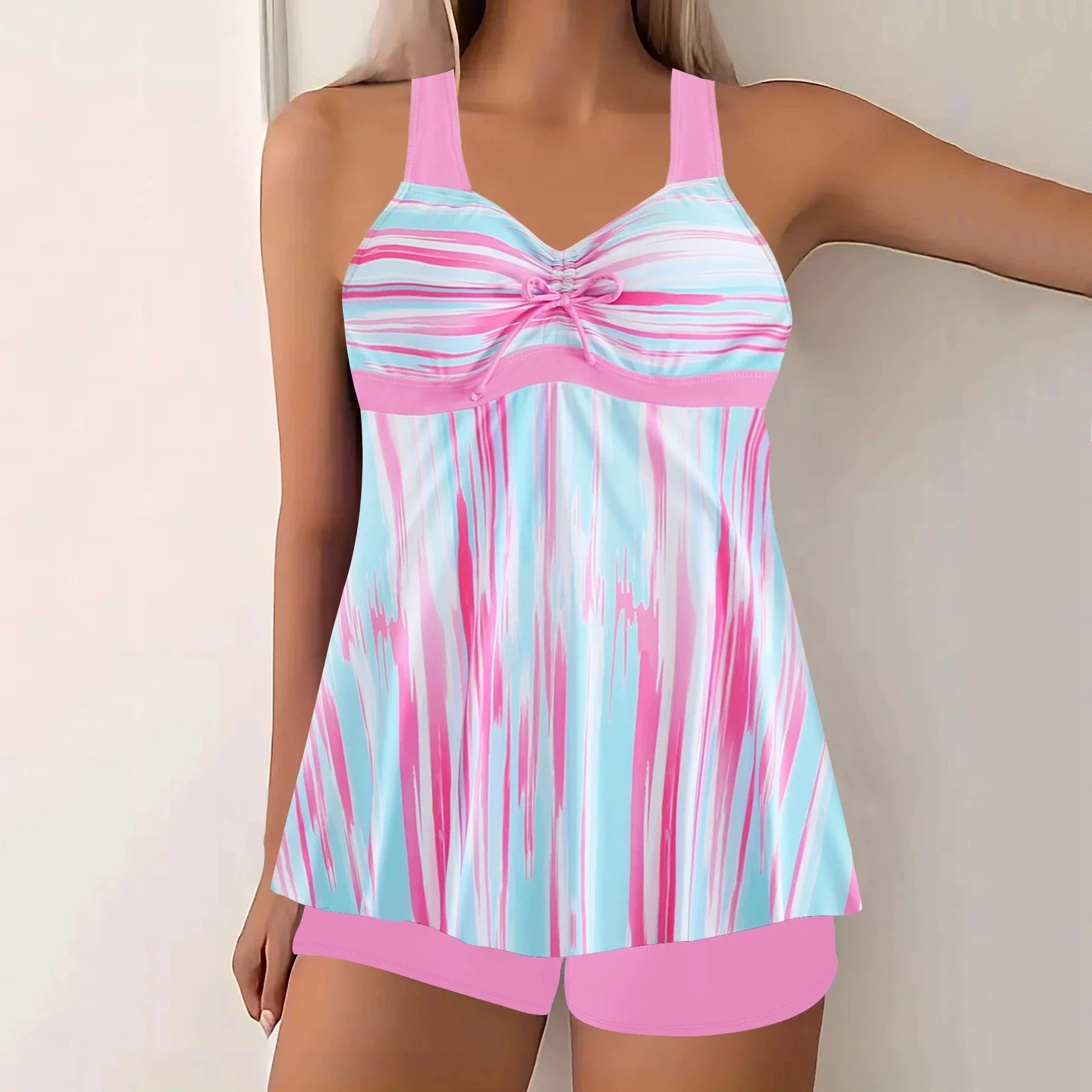 Vintage Tie Dye Gradient Tankini Set