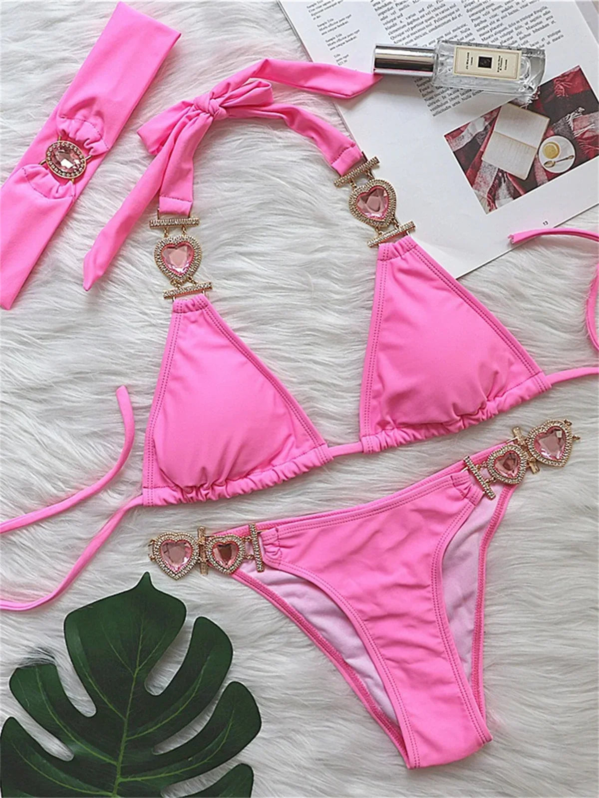 Sexy Rhinestones Bikini Set