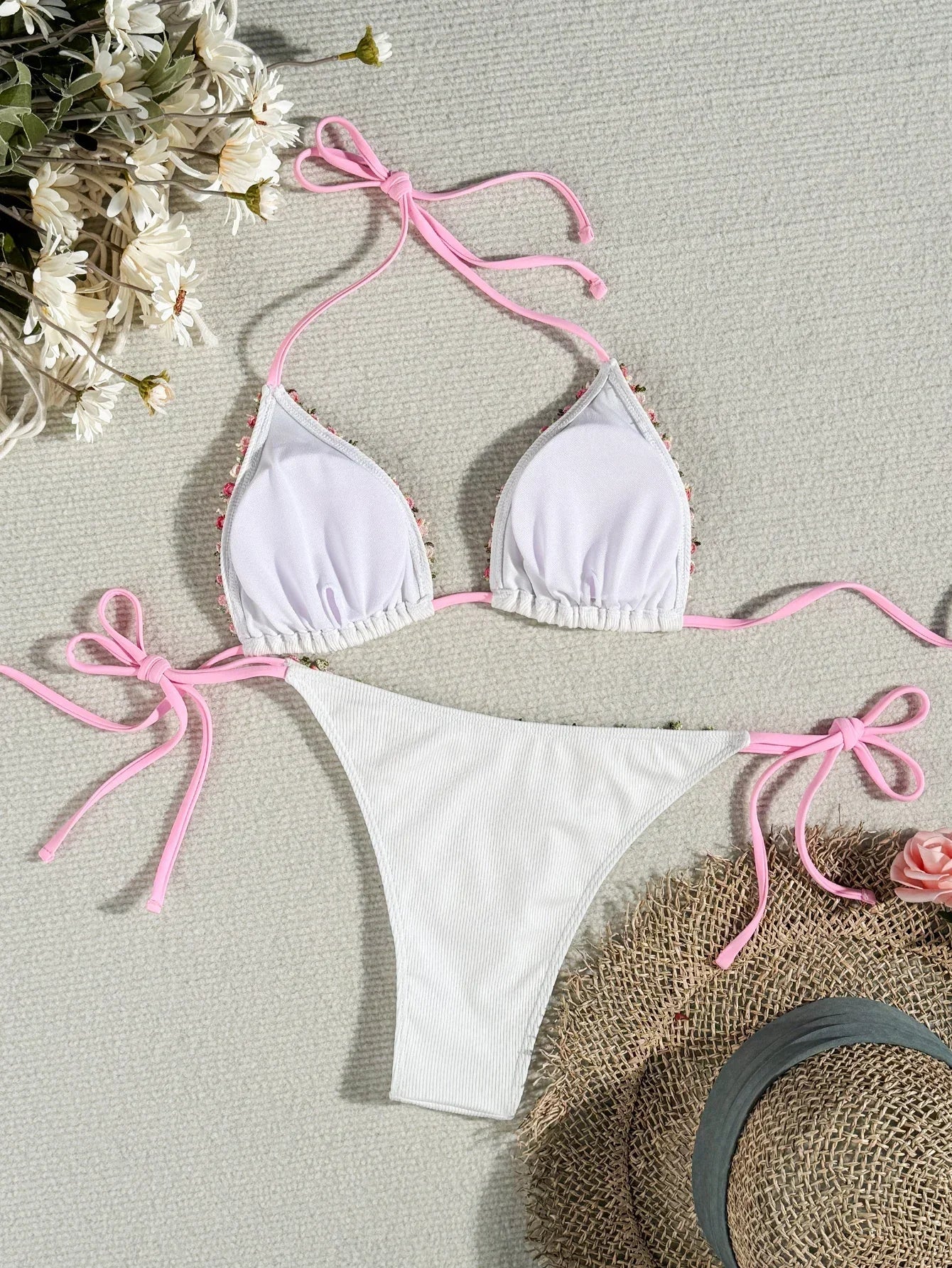 Sexy 3D Floral Bikini Set