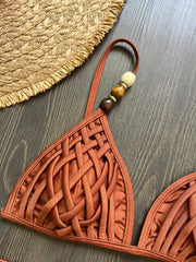 Beads Cross Bandage Bikini
