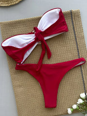 Metal Rings Bandeau Bikini