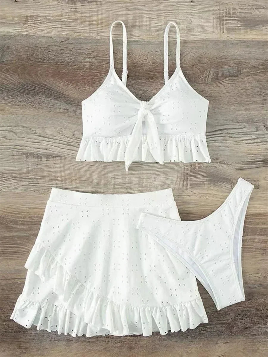 Sexy White 3 Piece Bikini