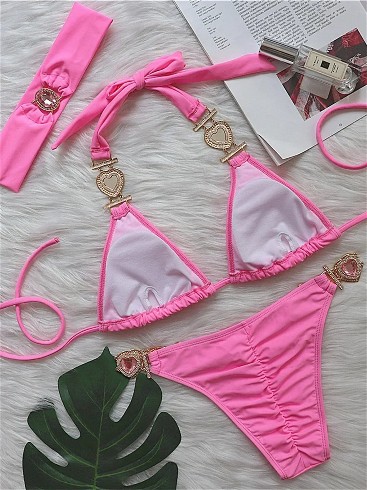 Sexy Rhinestones Bikini Set