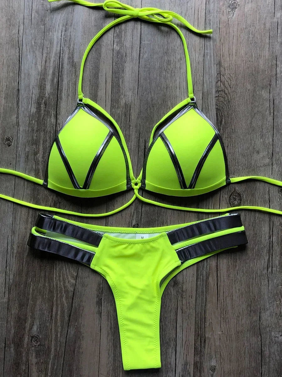 Sexy Halter Push Up Brazilian Bikini