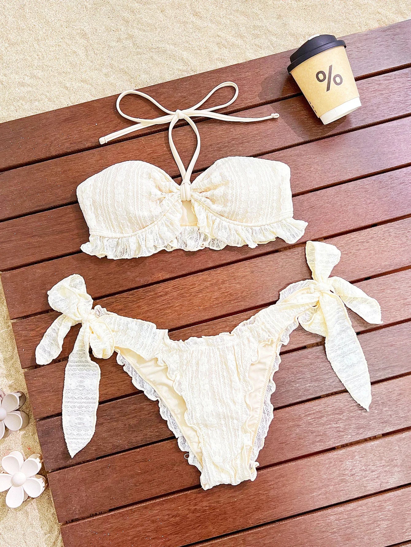 Sexy Tie Side Thong Bikini Set