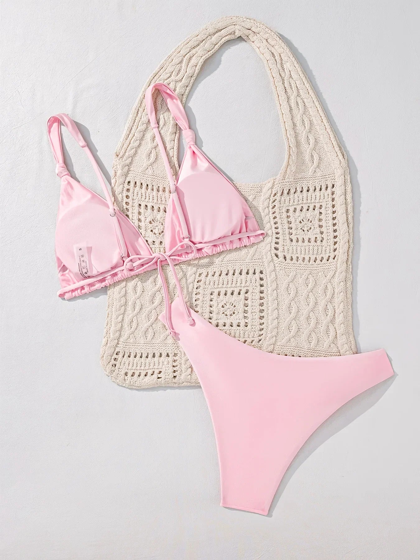 Sexy Pink Bow Thong Bikini