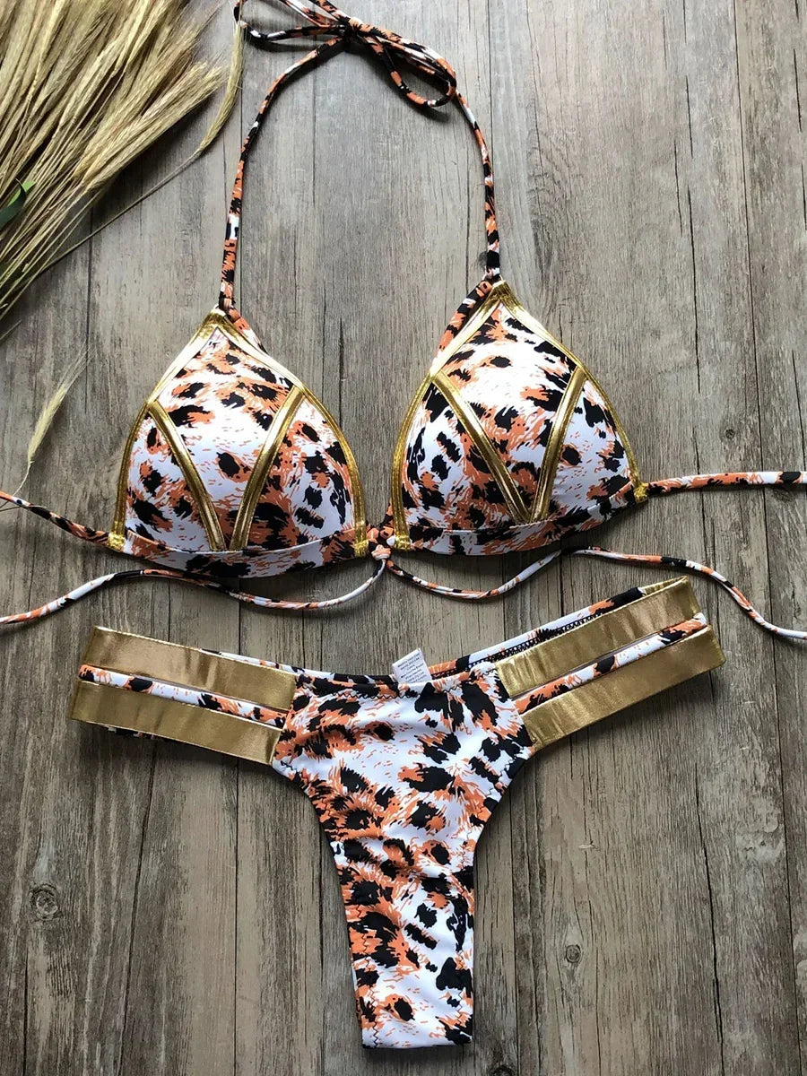 Sexy Halter Push Up Brazilian Bikini